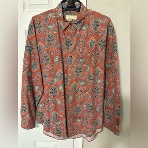 Territory Ahead Paisley Casual Long Sleeve Button Down Shirt Size L